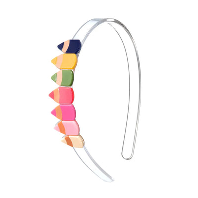 Acrylic Headband of Multi Colored Pencils by Lilies and Roses NY 