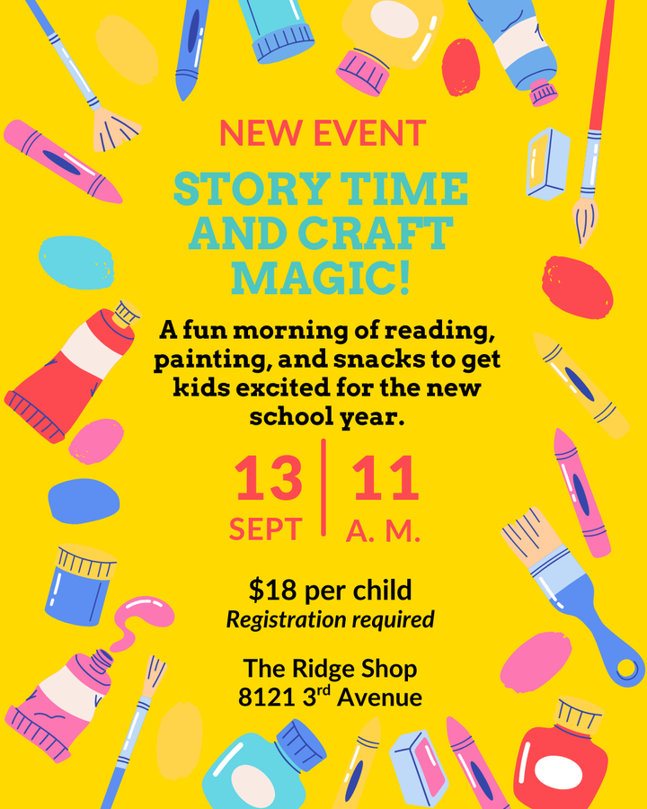Event | 📚 Back-to-School Story & Craft | Saturday, Sept 13th