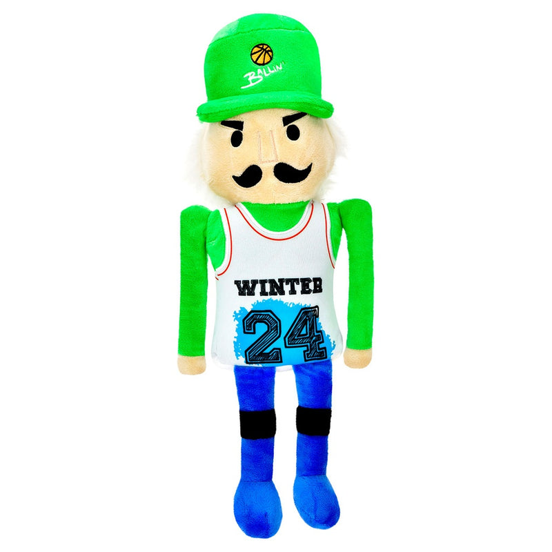 Corey Paige Ballin Nutcracker Plush that is in green with jersey that states Winter.