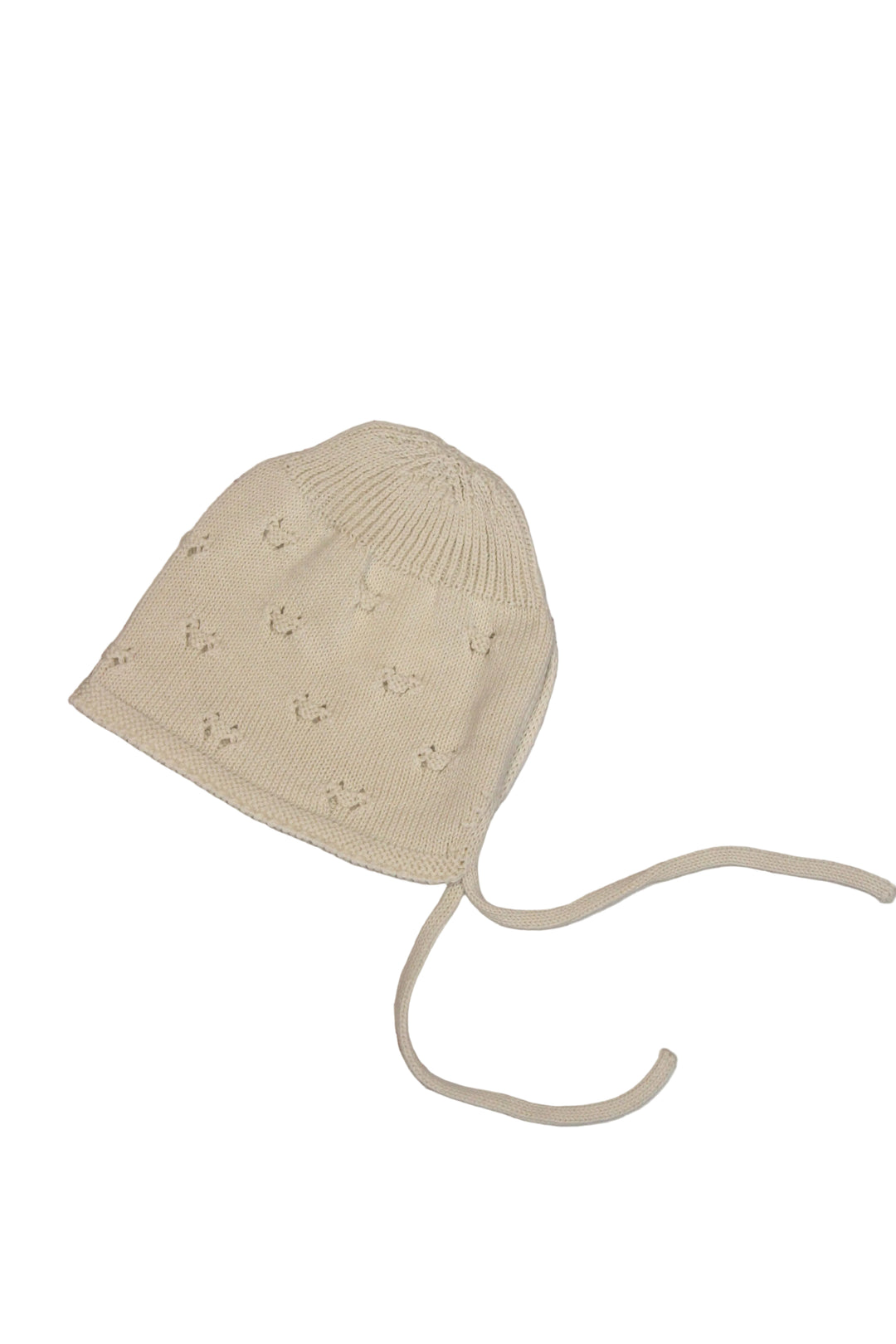 Hat | Pointelle Knit Bonnet - Cream | Li and Me