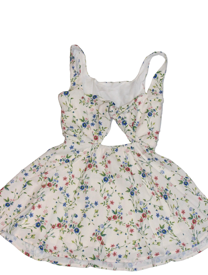 Floral dress on a wooden surface
