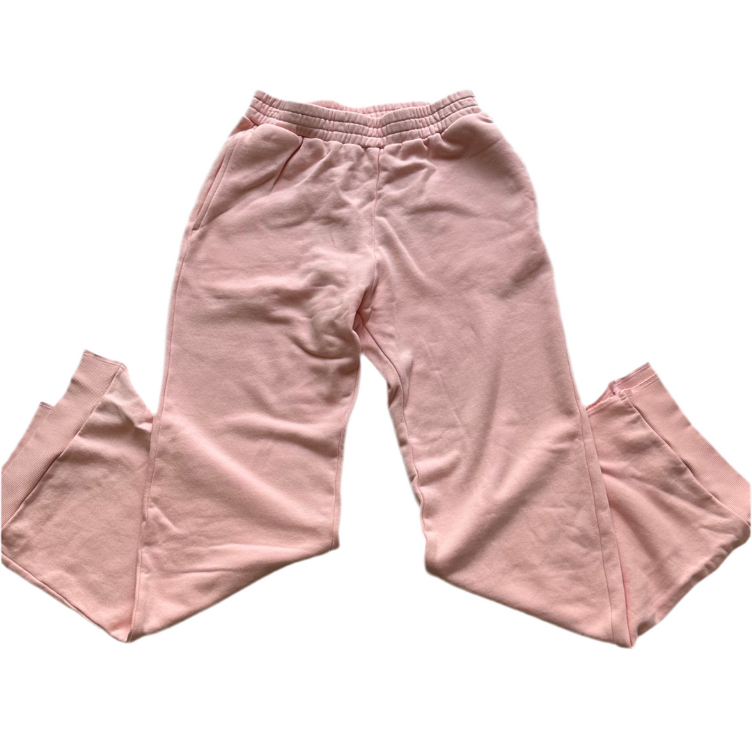 Tween Bottoms | Fleece Split Hem Pants - Pink Moscato | Tenly