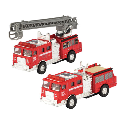 Die cast fire engine, red in color 