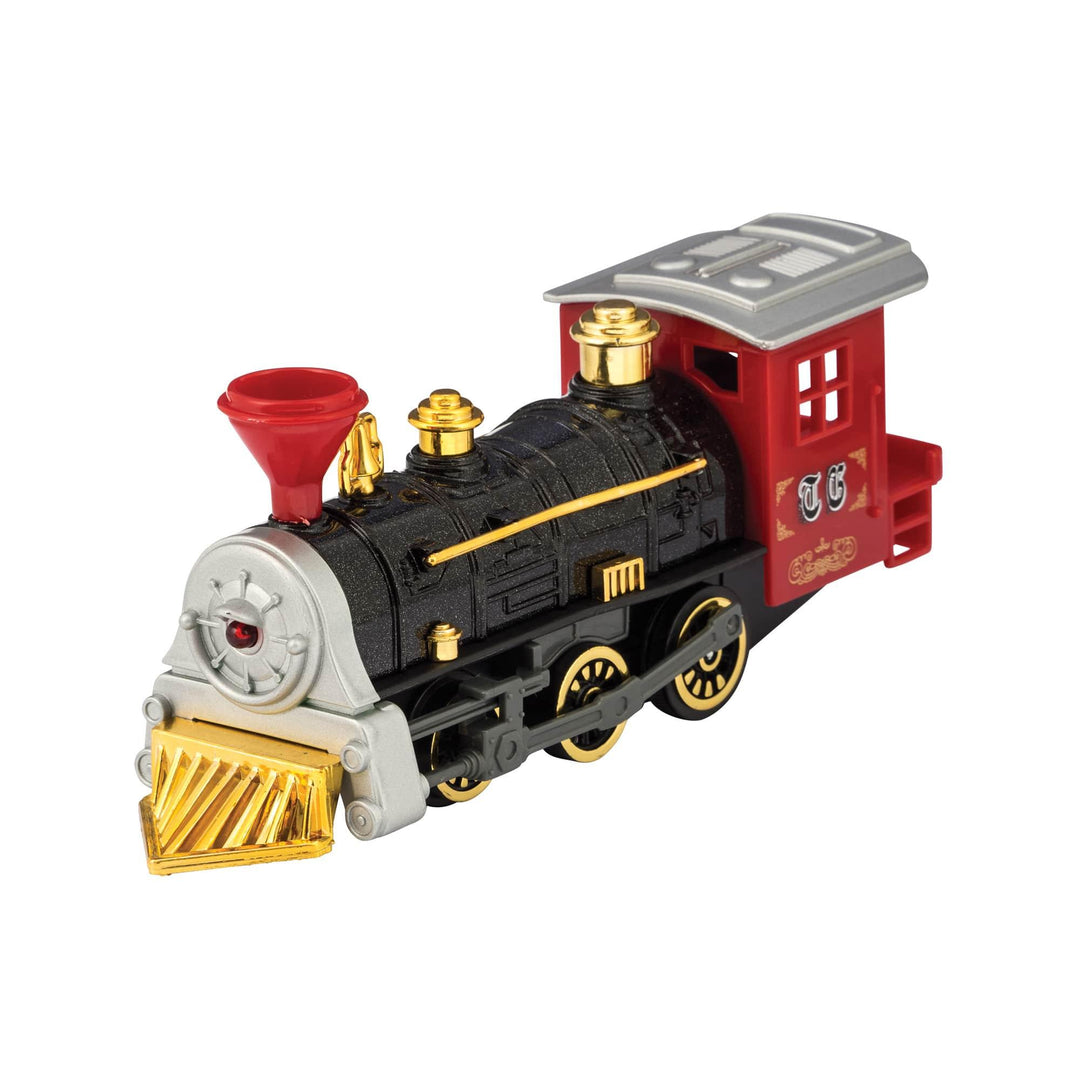 locomotive train with red compartment and black base color 