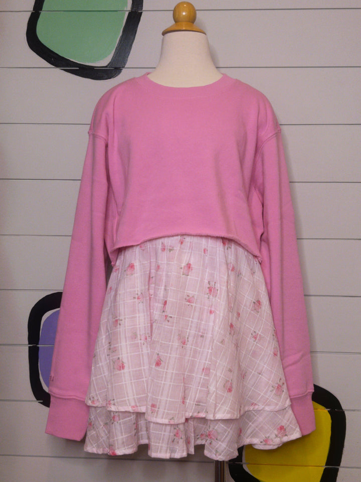 Tween Sweater | Super Crop Sweatshirt- Summer Rose | Katie J NYC