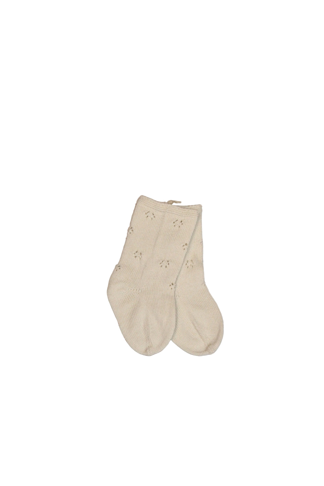 Baby Unisex Booties | Pointelle Knit Booties- Cream | Li and Me