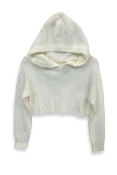 Emery Long Sleeve Hoodie in Winter White from Katie J NYC