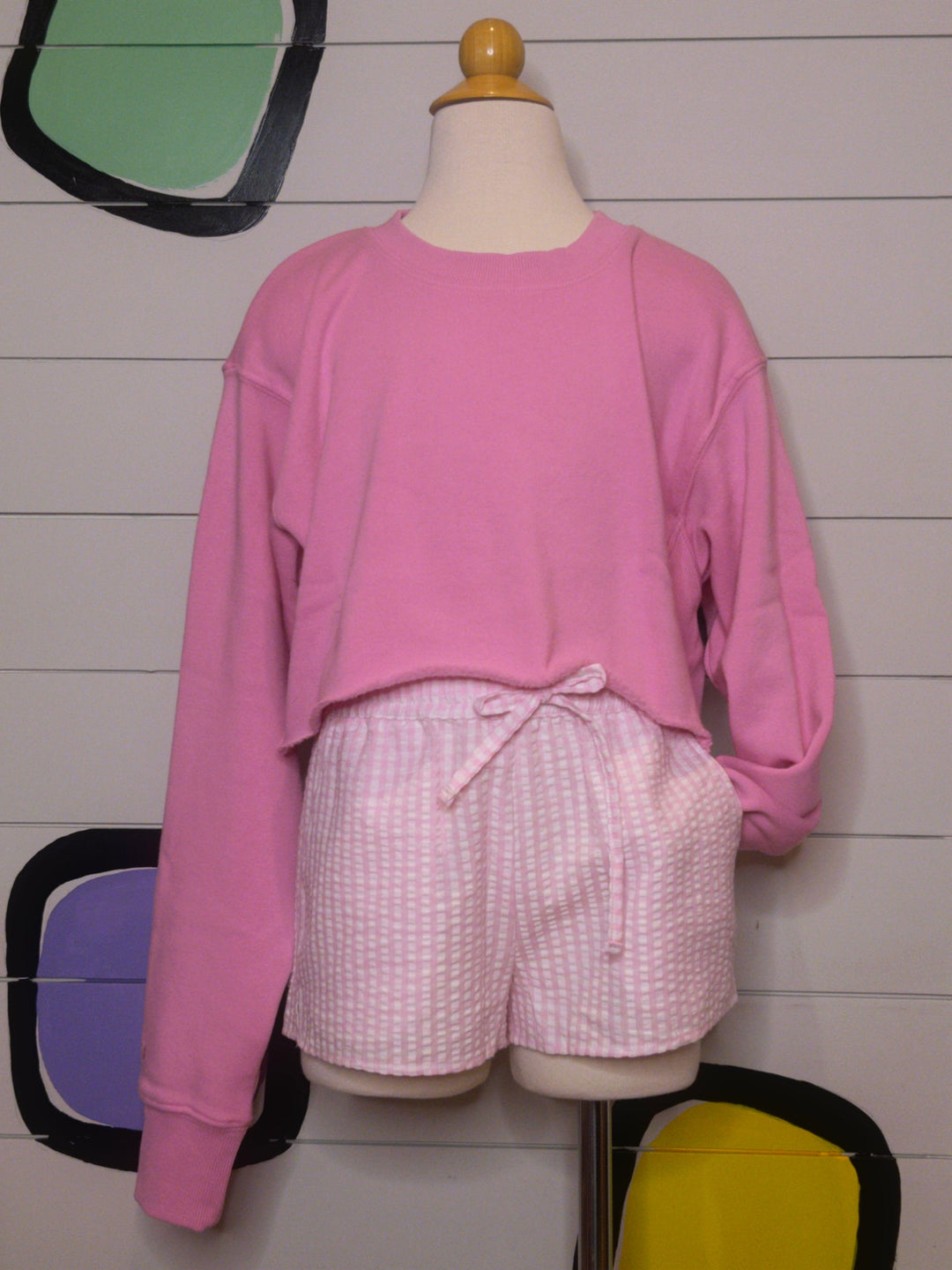 Tween Sweater | Super Crop Sweatshirt- Summer Rose | Katie J NYC