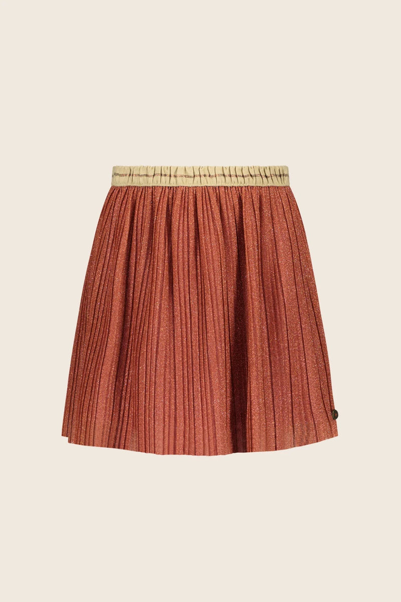 Tween Bottoms | Ginger Metallic Plisse Skirt| Like Flo
