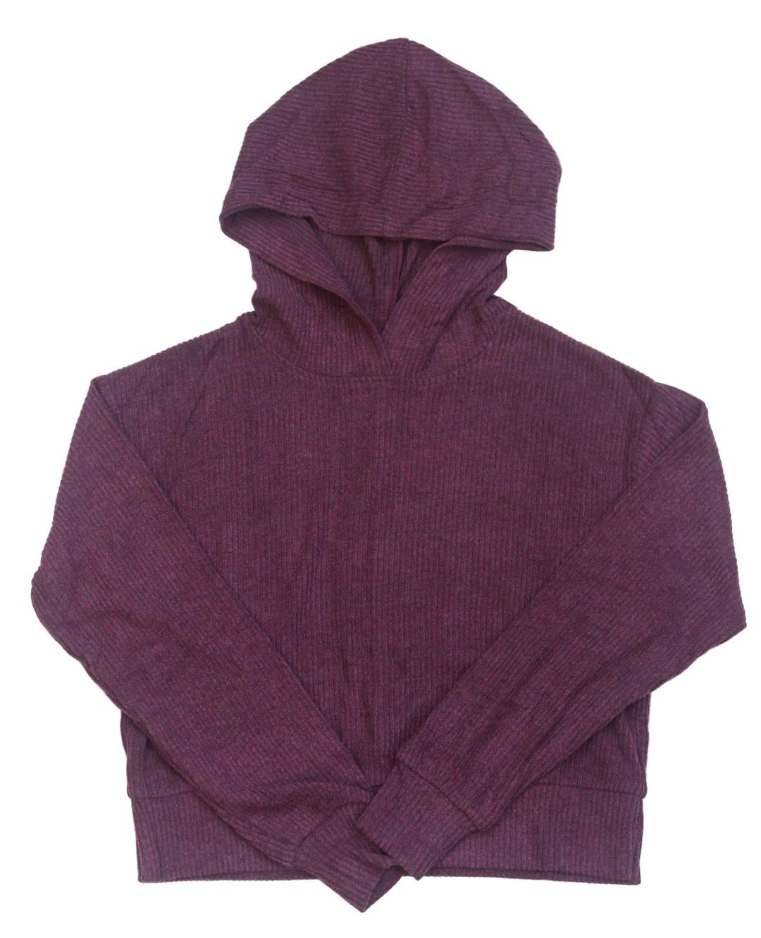Tween Tops | Hacci Rib Boxy Hoodie - Fig | Tenly