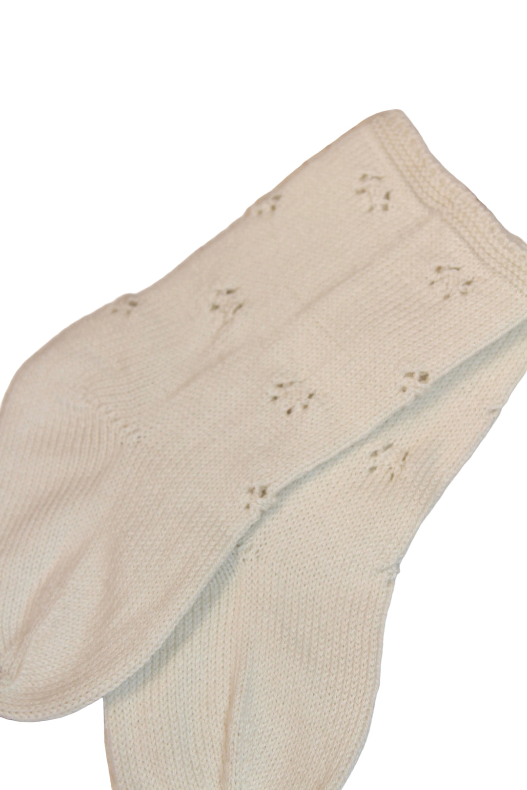 Baby Unisex Booties | Pointelle Knit Booties- Cream | Li and Me