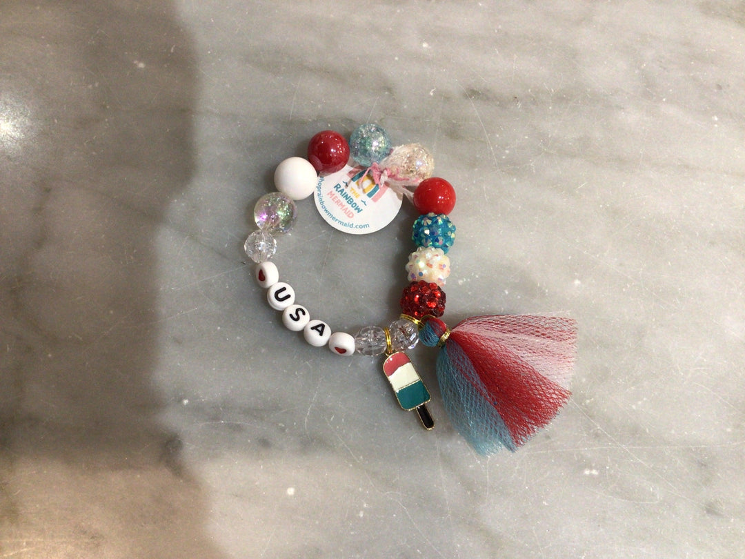 Bracelet | USA with Popsicle Charm | The Rainbow Mermaid