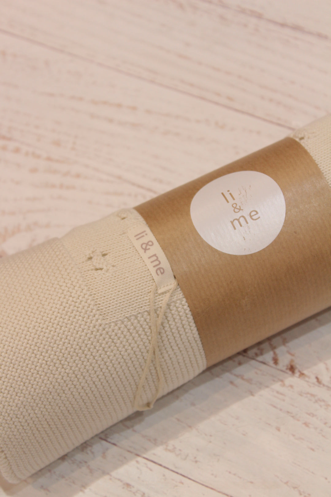 Blankets and Swaddles | Pointelle Knite Blanket- Cream | Li and Me