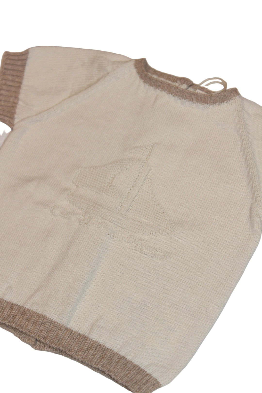 Baby Unisex Sweater|Embroidered Knit Top- Toasted Sailboat | Li and Me