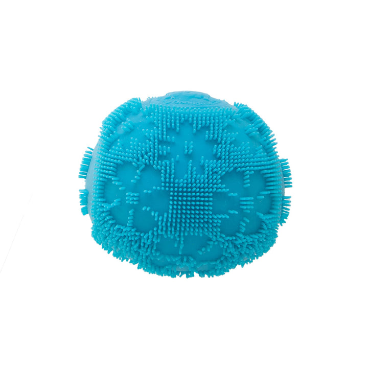 Blue textured ball on a white background