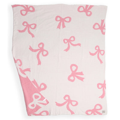 Reversible Bow Microfiber Throw from Fashion City