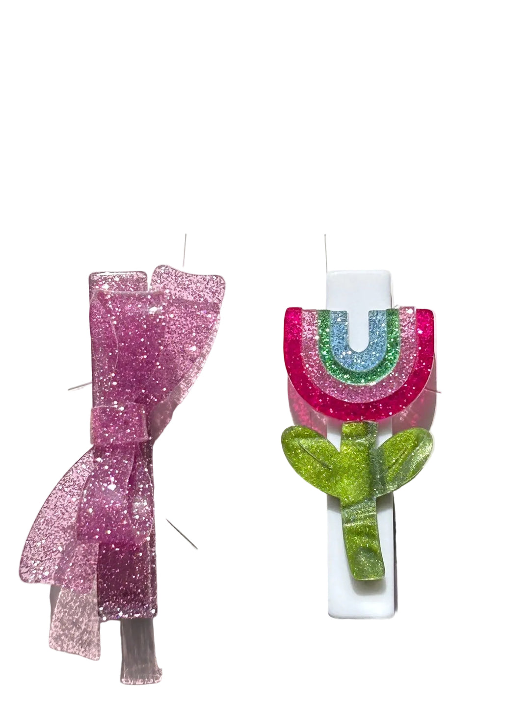 Clip | Rainbow Flower and Bow Clip Set | Lilies and Roses NY