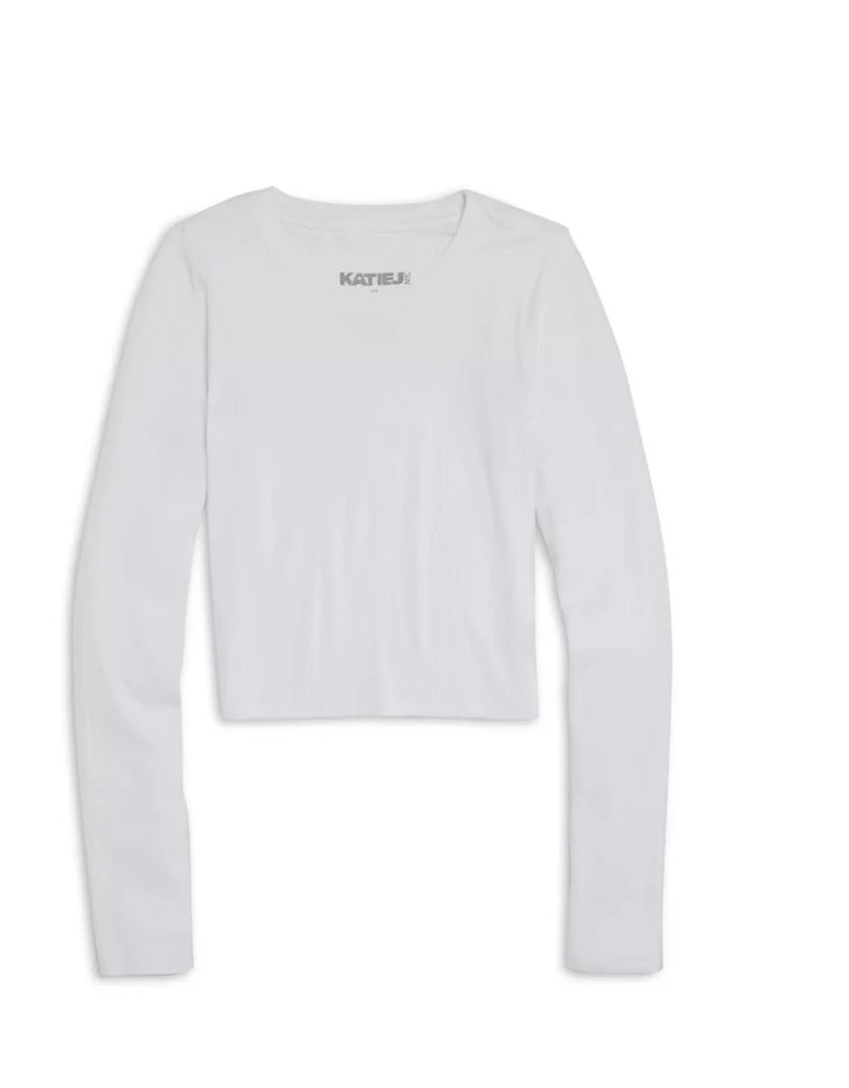 Tween Tops | Livi Long Sleeve Tee- White | Katie J NYC
