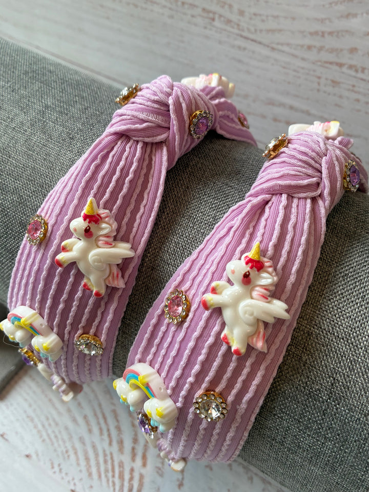 Headband | Lavender Knot Headband with Unicorn | Bari Lynn Accessories