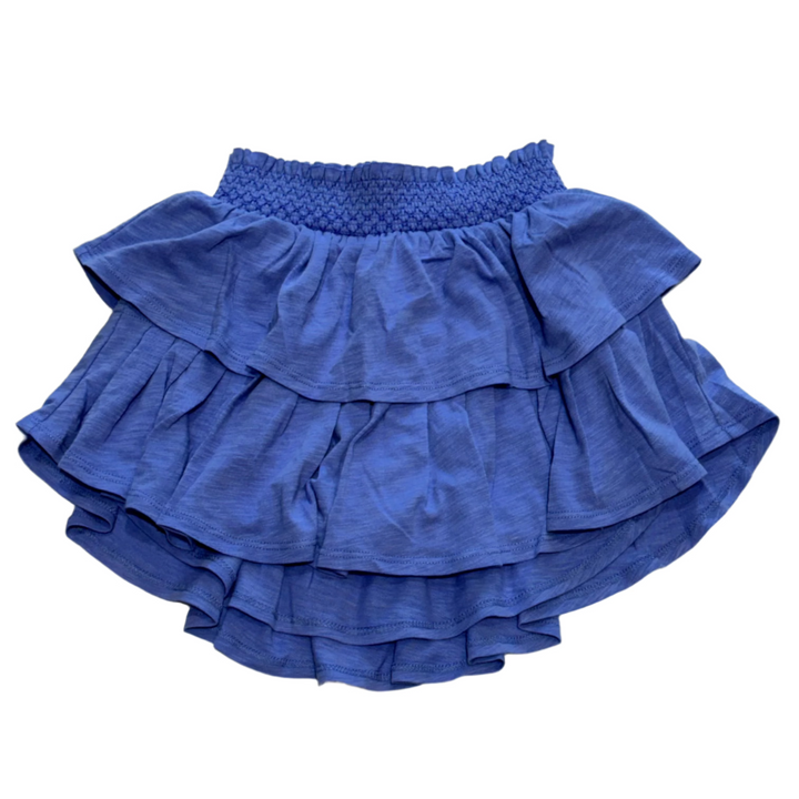 periwinkle layered skirt with elastic waist band. 