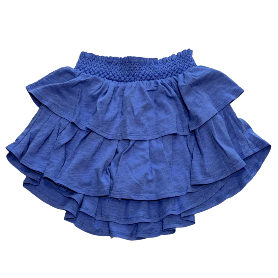 periwinkle layered skirt with elastic waist band. 
