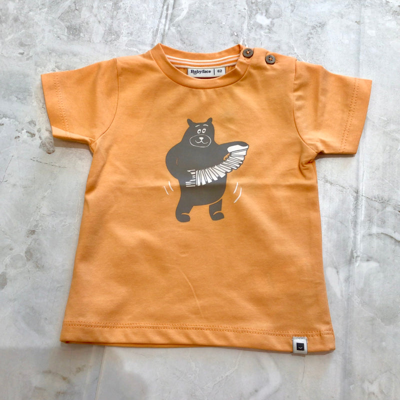 Baby Boy Tops | Shirt- Orange Bear | BABYFACE