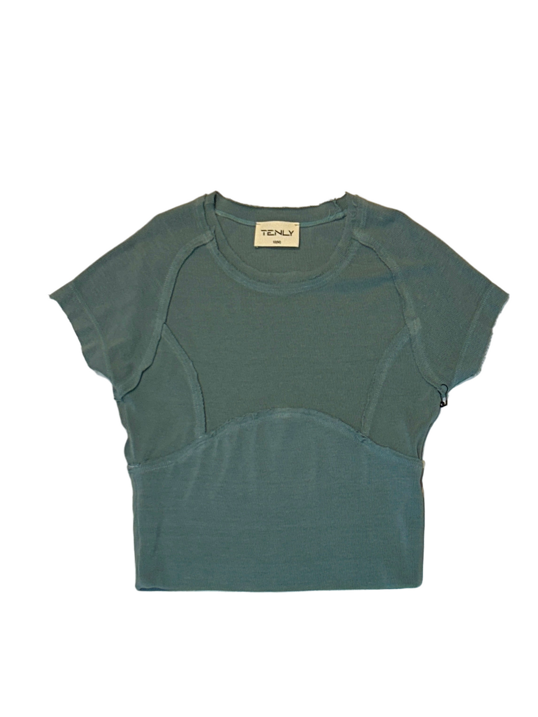 Tween Tops | Rib Cap Sleeve Baseball tee- Blue Moon | Tenly