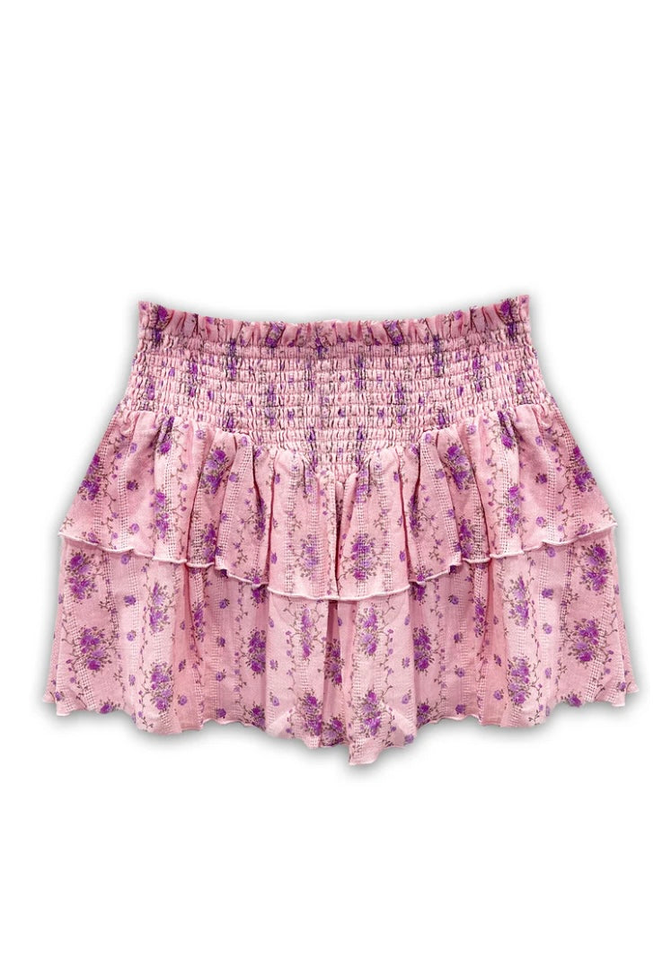 Tween Bottoms | Bianca Skirt- Violet Stripe Floral | Katie J NYC
