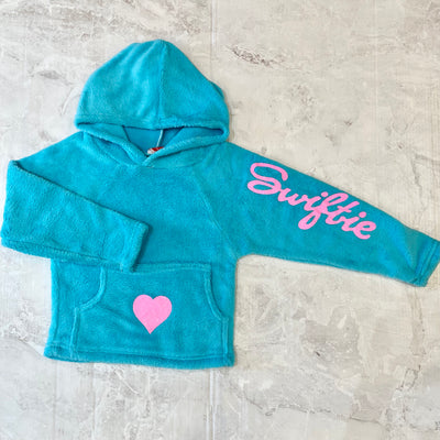 Tween Sweatshirts | Taylor Swift: Hoodie- Turquoise Swiftie | Made with Love and Kisses