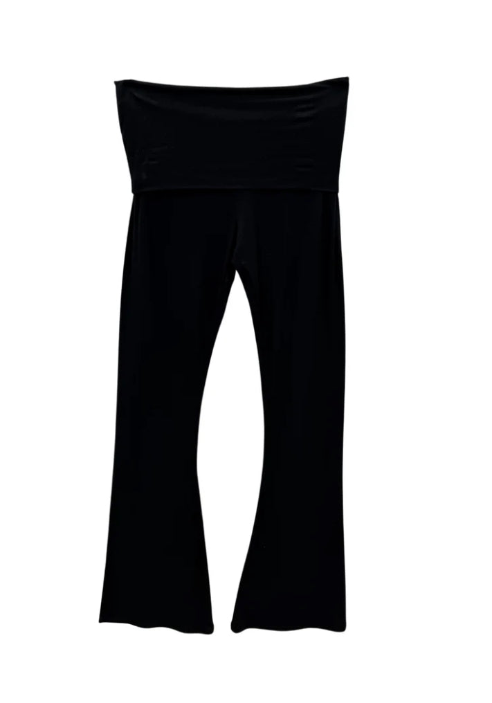 Black legging pants on a white background