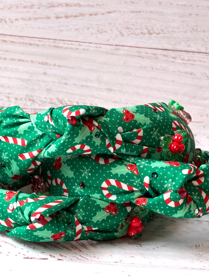 Headband | Green Candy Cane Headband | Bari Lynn Accessories