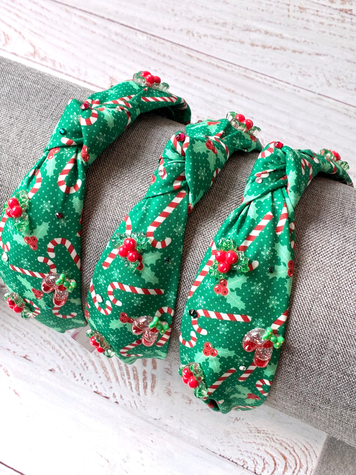 Headband | Green Candy Cane Headband | Bari Lynn Accessories