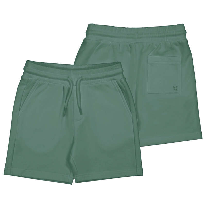 Green shorts with a pocket on a white background
