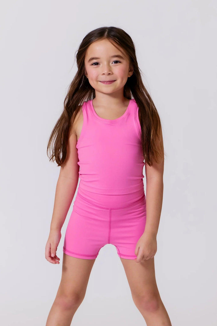 Girls TLC Cropped Raceback Top in Bubblegum Pink from Terez.