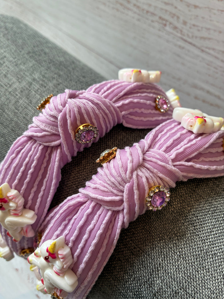 Headband | Lavender Knot Headband with Unicorn | Bari Lynn Accessories