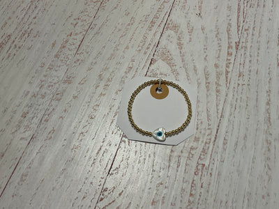 Tween Accessories |Heart & Eye MOP Bracelet| Bara Boheme Jewelry