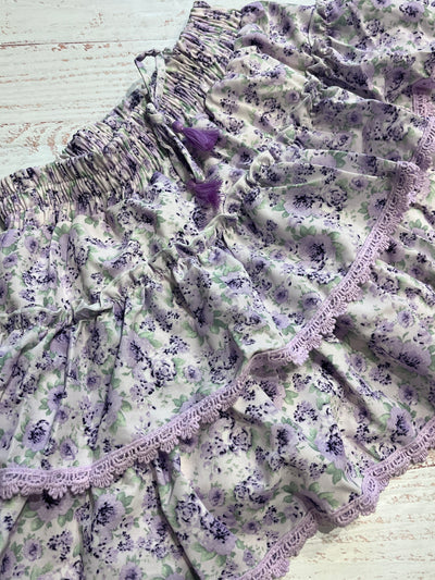 Tween Bottoms | Lavender Flower Chiffon | Flowers by Zoe