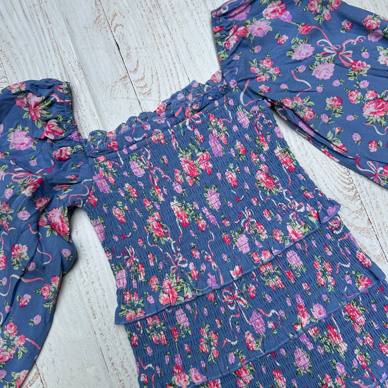 Tween Dresses | Laila Dress in Vintage Blue Bow Floral | Katie J NYC