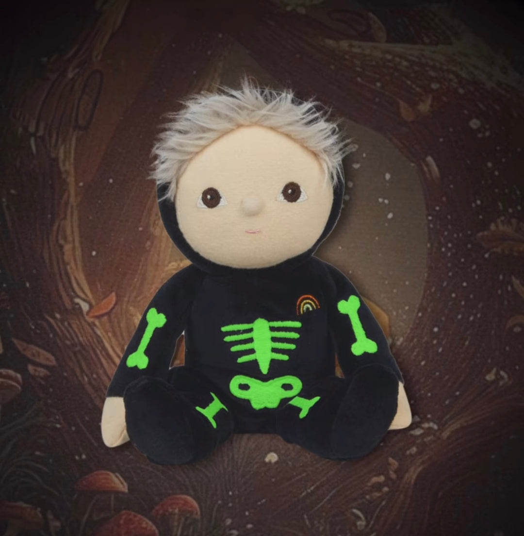 Heirloom Quality Toys | Dinky Dinkum Doll - Scully Skeleton- Black | Olli Ella