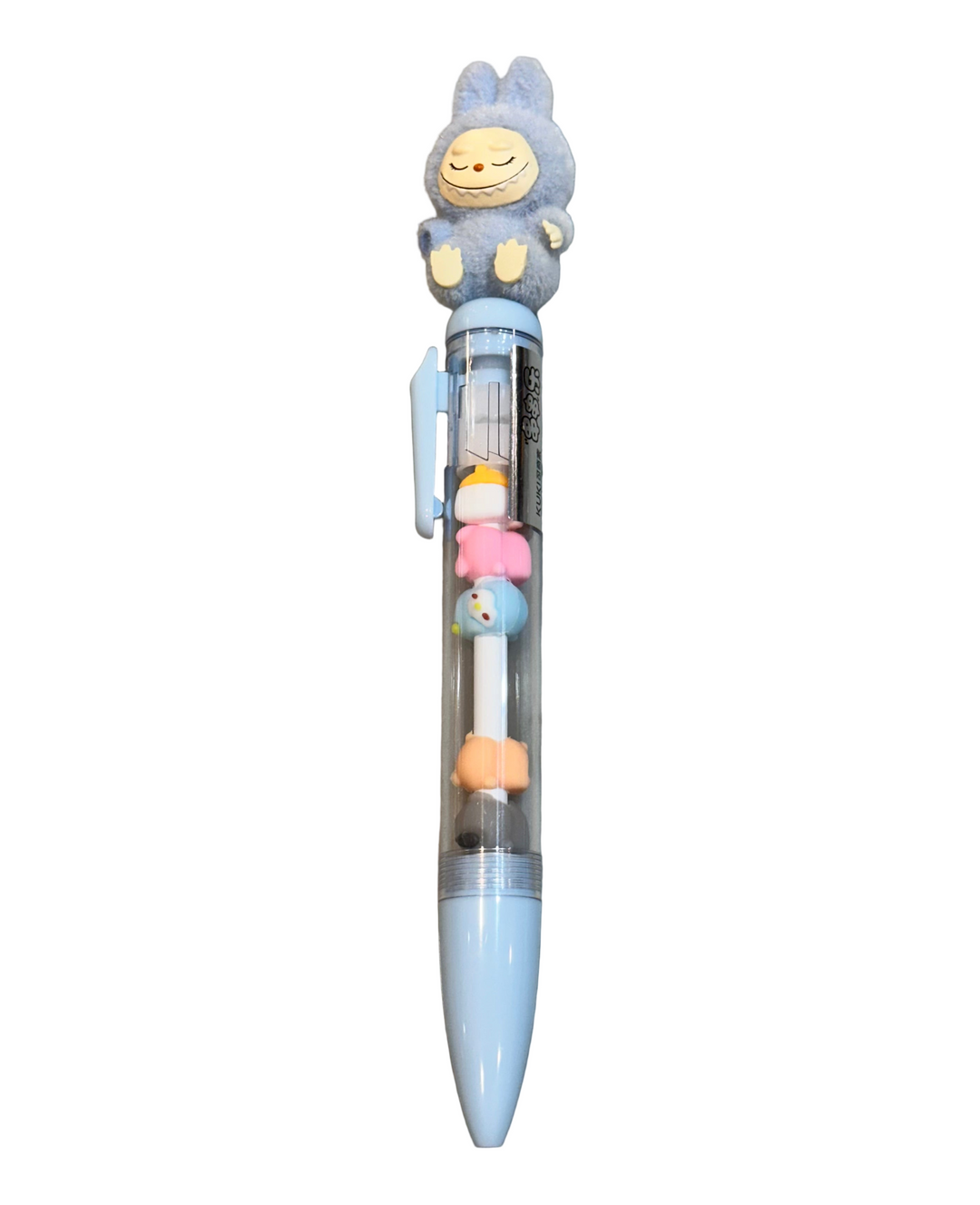 Creative Stationary | Gel Pen: Flocked Labubu- Blue | Little Trendy
