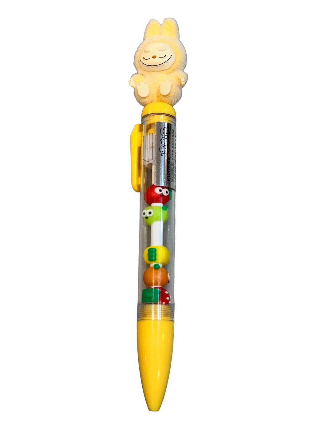 Creative Stationary | Gel Pen: Flocked Labubu Inspired - Yellow | Little Trendy