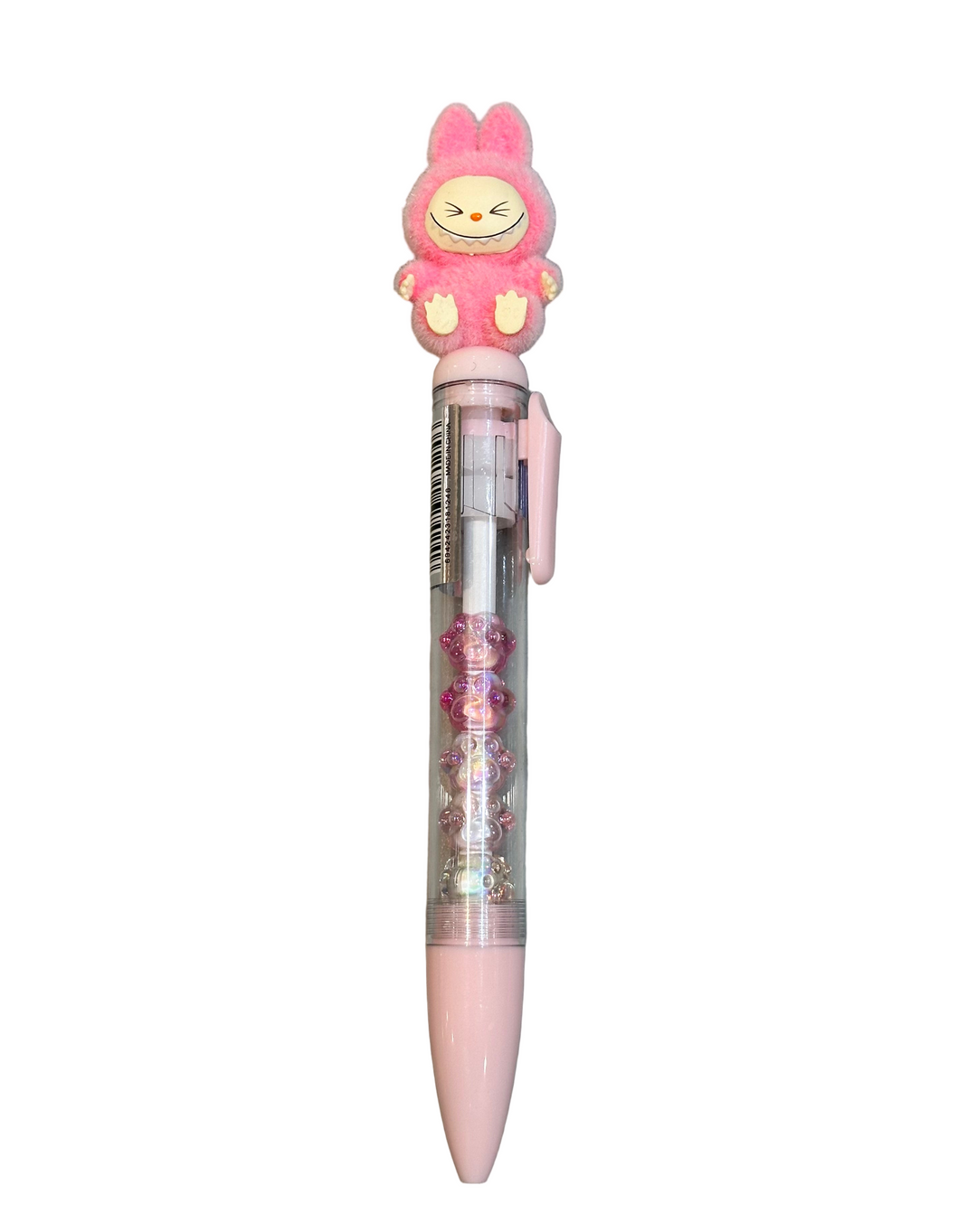 Creative Stationary | Gel Pen: Flocked Labubu Inspired- Hot Pink | Little Trendy