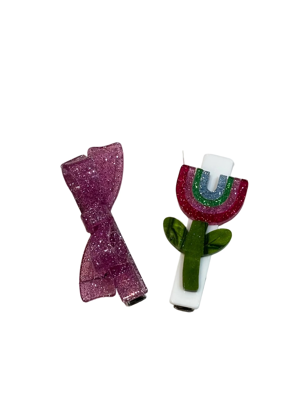 Clip | Rainbow Flower and Bow Clip Set | Lilies and Roses NY