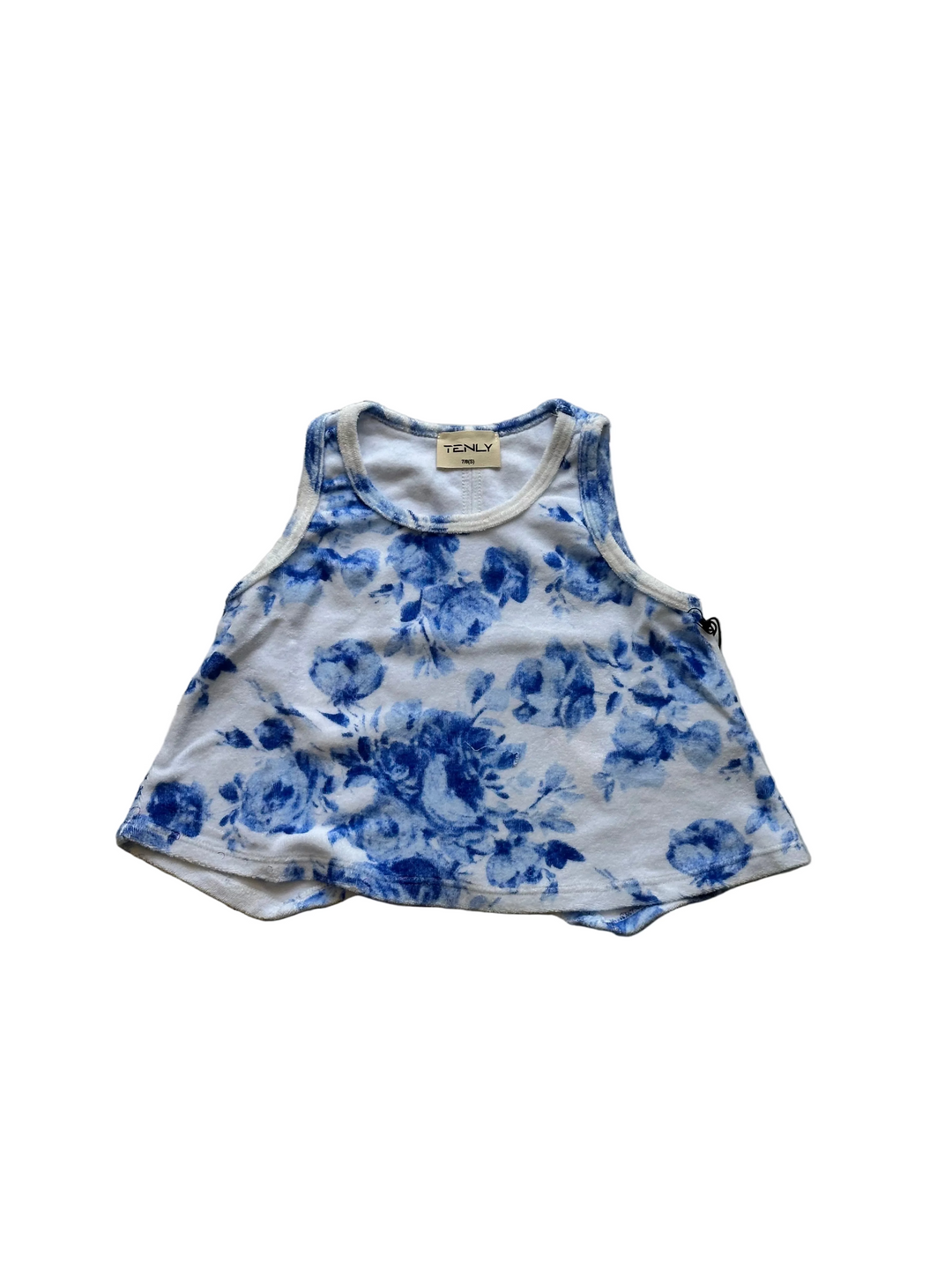 Tween Tops | Terry Cloth Racer Back Tank - Deja Blue | Tenly