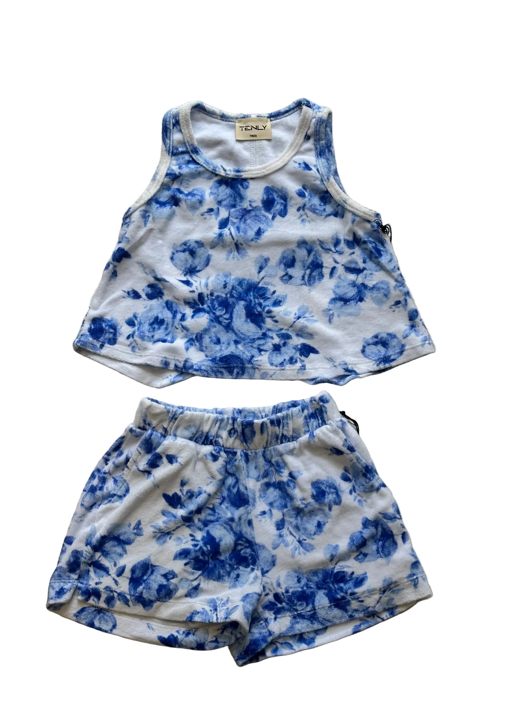 Tween Bottoms | Terry Cloth Pool Shorts - Deja Blue | Tenly