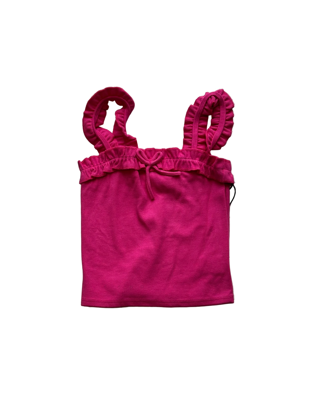 Tween Tops | Rib Bow Tank - Dragonfruit | Tenly