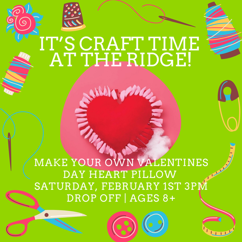 Event | Valentines Day Pillow & Patch Craft | Saturday, February 1st at 3PM - 4PM