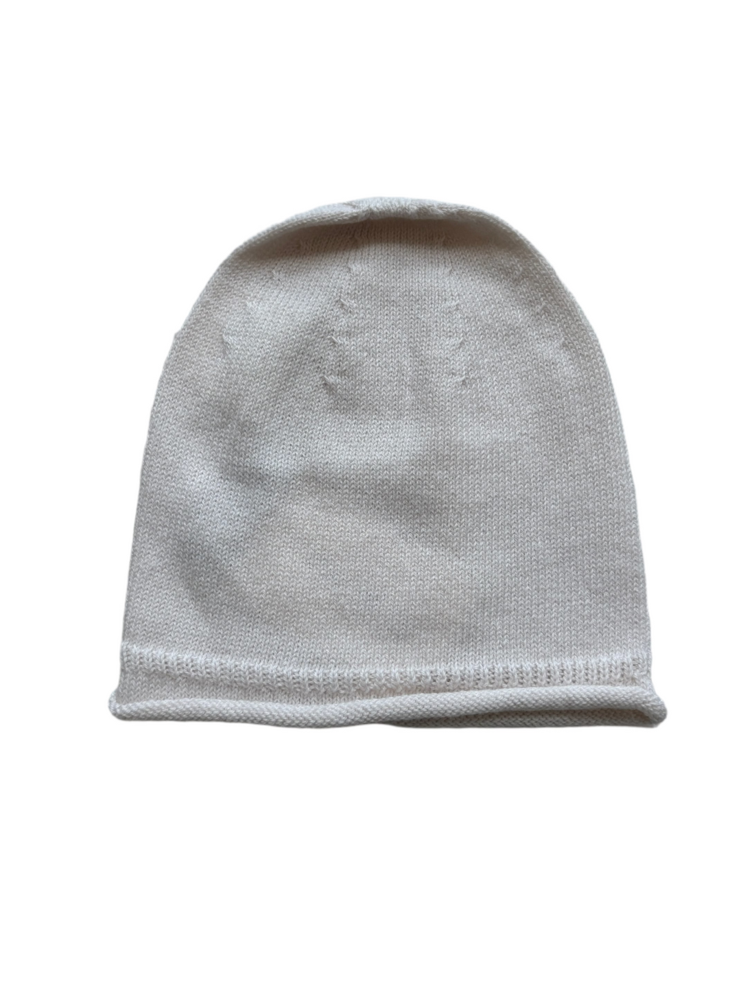 Beige knit baby beanie
