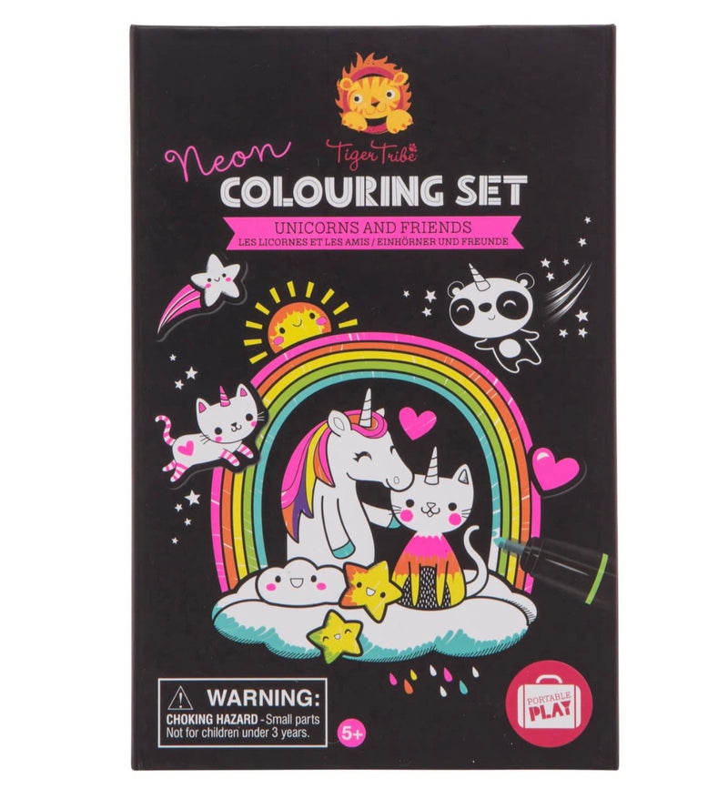 Activity Set | Neon Coloring Unicorn and Friends Set |Schylling