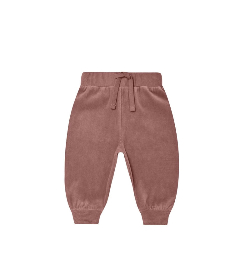 Baby Bottom | Velour Relaxed Sweatpant in Fig | Quincy Mae